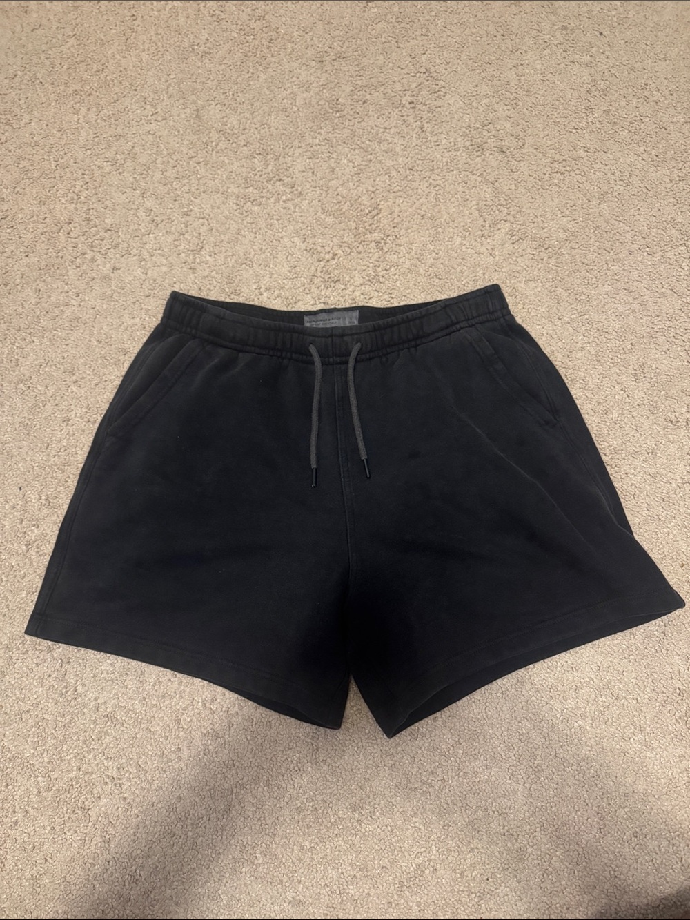 Men’s Washed Black Abercrombie and Fitch 5” Inseam Board Sweatshorts